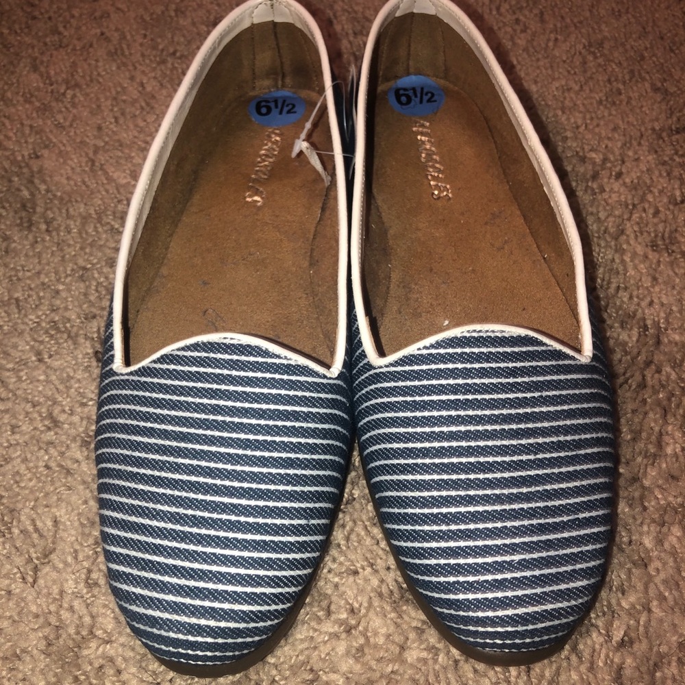 Formal Blue & White Flats